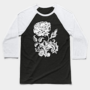 White Flower Baseball T-Shirt